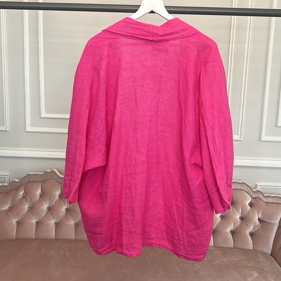 NWOT ZOE MARBELLA 100% LINEN JACKET WITH POCKET SIZE OS - Picture 7 of 17